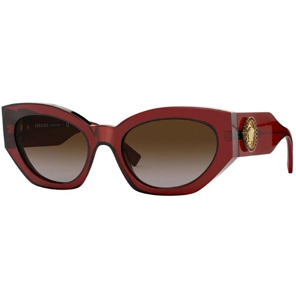 VERSACE Medusa Crystals Burgundy Gold Sunglasses Mod VE 4376B 388/13
