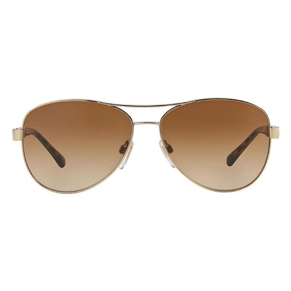 BURBERRY Light Gold Brown Gradient Pilot Metal Sunglasses BE3080 114513