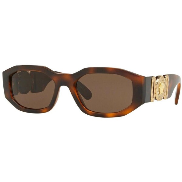 VERSACE VE4361 BIGGIE Medusa Havana Hexagonal Sunglasses 5217/73