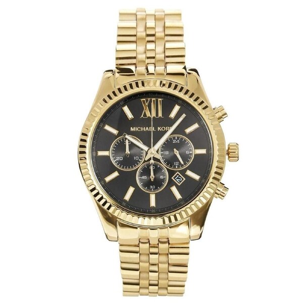 Michael Kors Lexington Gold-Tone Black Dial Men's Watch MK8286
