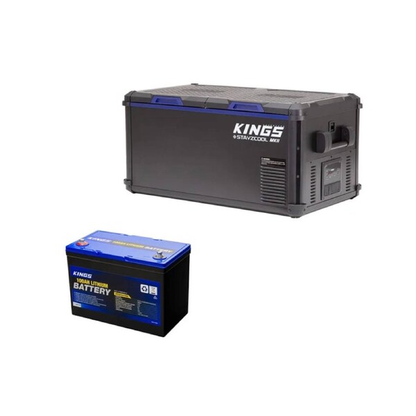 Kings 90L Stayzcool MKII Dual Zone Fridge/Freezer + 100ah Lithium Battery