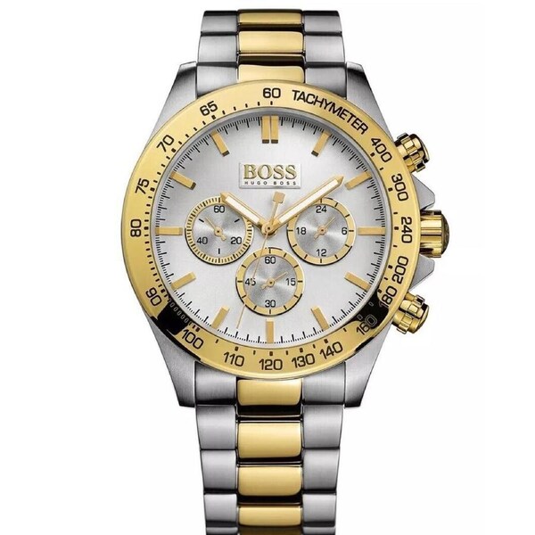 HUGO BOSS Ikon Chronograph 46mm Stainless Steel Gold Men's Watch 1512960