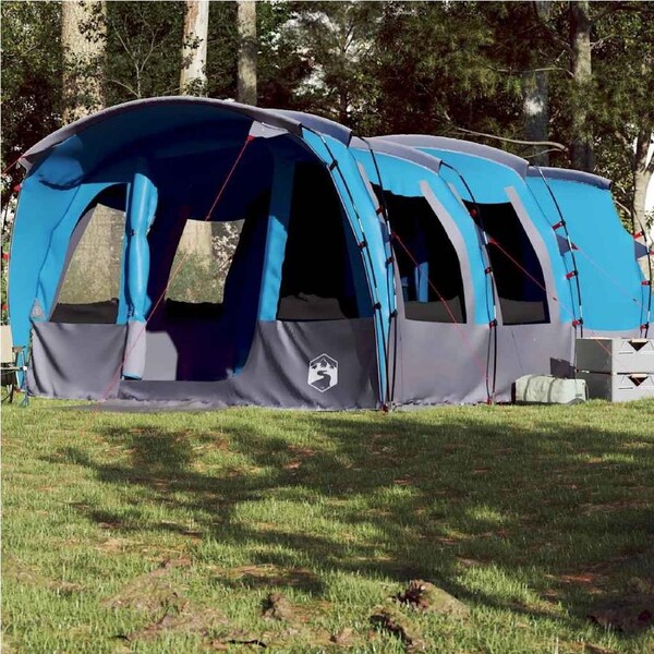 Family Tent Tunnel 8-Person Blue Waterproof vidaXL