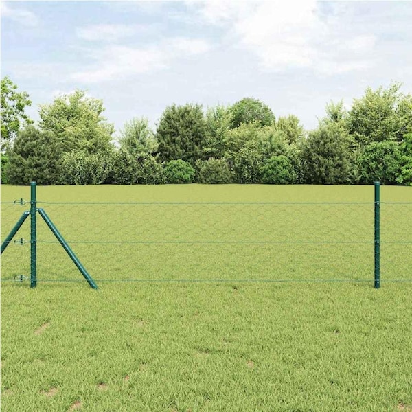 Fence Post Green 25 x 1 m (50 mm mesh) Steel vidaXL