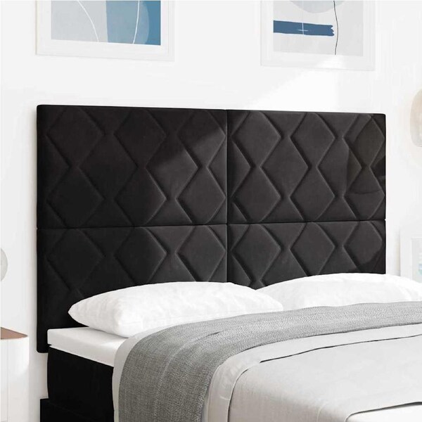 Headboard Black 144 cm Velvet vidaXL
