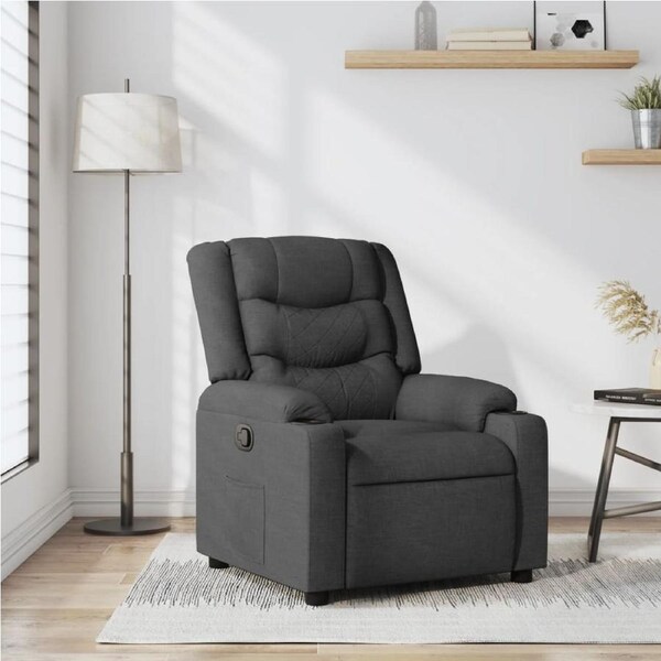 Recliner Chair Dark Grey Fabric vidaXL
