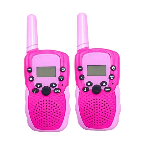 Nevenka Walkie Talkies Kid Toy 2 Pack Long Range Handheld Radio Game Gifts for Age 3+ -Pink