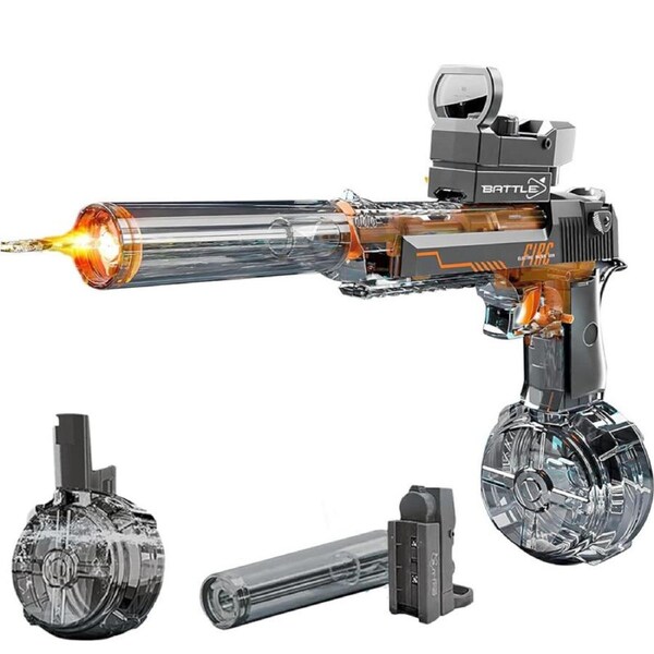 HOLALA Electric Water Shooter with LED Lights Powerful Squirt Water Pistol-Grey