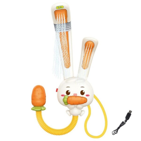 HOLALA Cartoon Bath Toy Rechargeable Water Pump with Shower Head-Rabbit