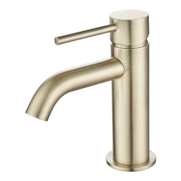 Mondella Basin Mixer - 25mm - Brushed Brass - Ergonomic Handle - WELS 5 Star