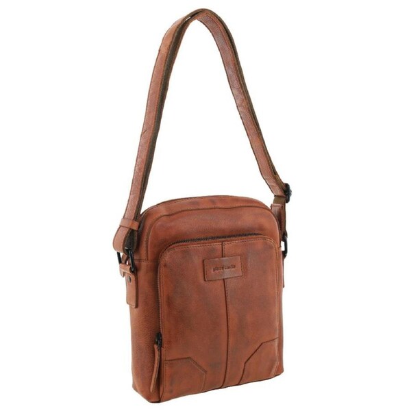 Pierre Cardin Leather Crossbody Bag in Cognac