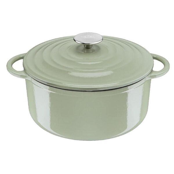 Tefal LOV Induction Cast Iron Green Lichen Stewpot 29cm/7.4L with Lid