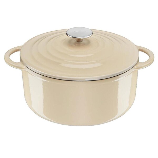 Tefal LOV Induction Cast Iron Beige Stewpot 25cm/5L with Lid