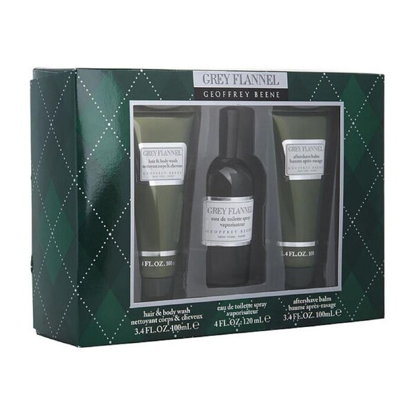 Geoffrey Beene Grey Flannel Eau De Toilette Spray 120ml/4oz & Aftershave Balm & Hair & Body Wash 100ml/3.4oz 100ml/3.4oz
