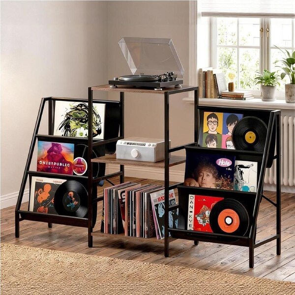 Levede Record Player Stand Vinyl Storage Up to 280 Albums Turntable Stand Shelf