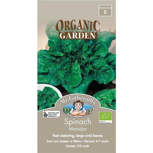 Mr Fothergill Spinach Matador Seeds 7 Weeks Fast Maturing Baby Leaves