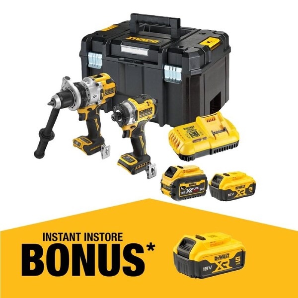 Dewalt 18V XR Hammer Drill & Impact Driver Combo Kit - 2 Piece - 5.0/6.0Ah