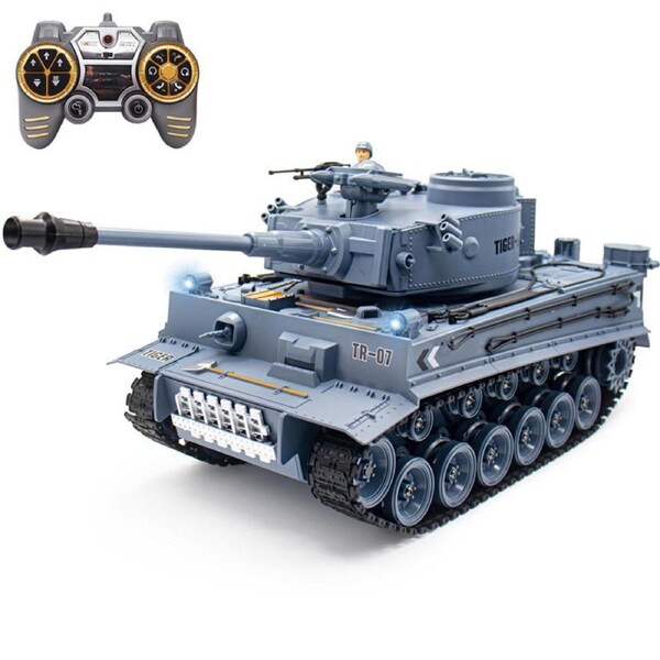HOLALA RC Tank 1/18 2.4Ghz Toy with Telescopic Barrel-Tiger