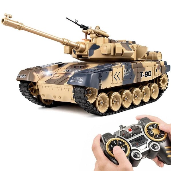 HOLALA RC Tank 1/18 2.4Ghz Toy with Telescopic Barrel-T90