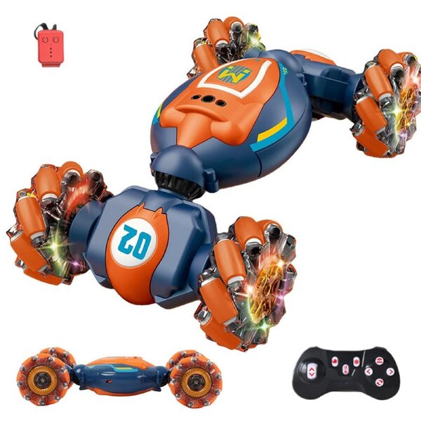 HOLALA Gesture Sensing RC Stunt Car with 4WD Light Music-Orange