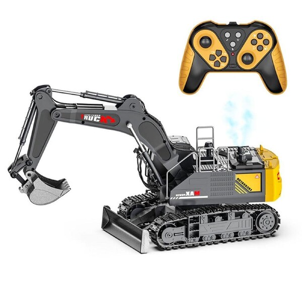 HOLALA RC Excavator Metal Shovel Digger Construction Toy-Grey