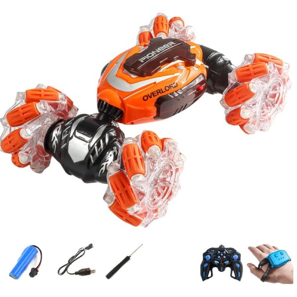 HOLALA Gesture Sensing RC Stunt Car 4WD Rotating Car-Orange