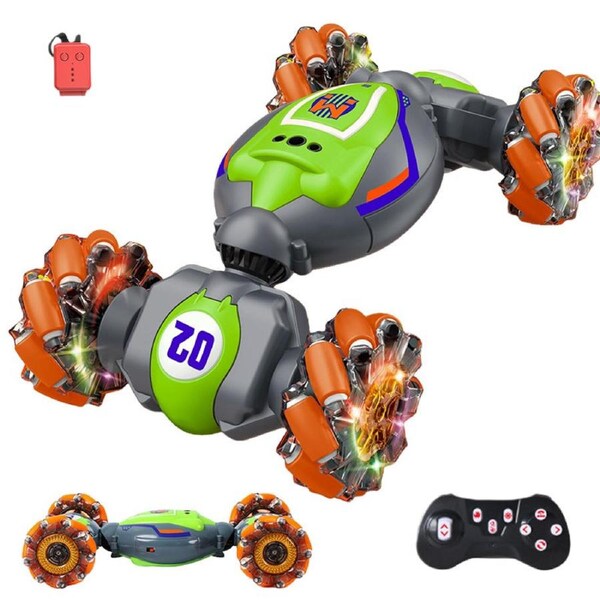 HOLALA Gesture Sensing RC Stunt Car with 4WD Light Music-Green