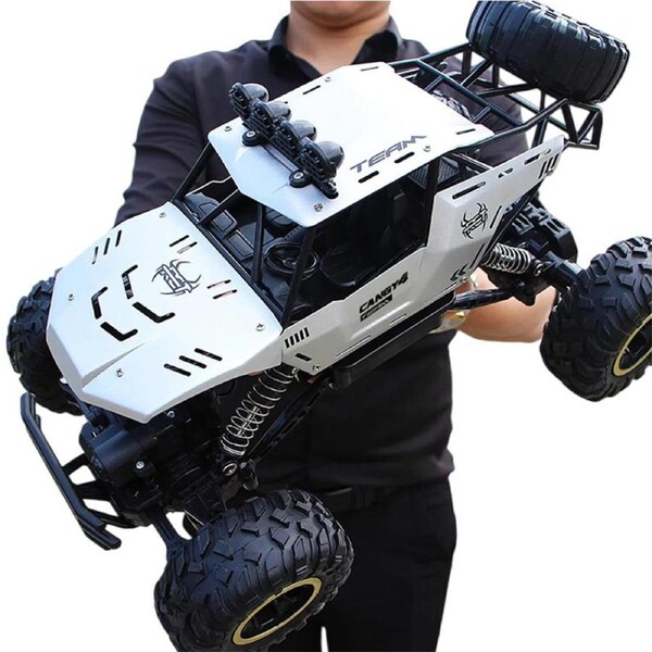 HOLALA RC Car 1:12 Off Road Truck with Metal Shell LED Headlights-Silver