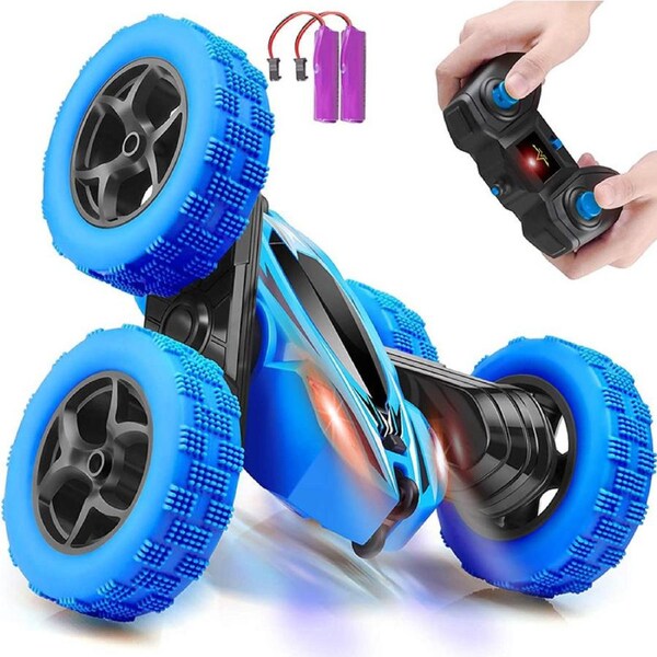 HOLALA Remote Control Car 2.4GHz 4WD Rotating Off Road Toy-Blue