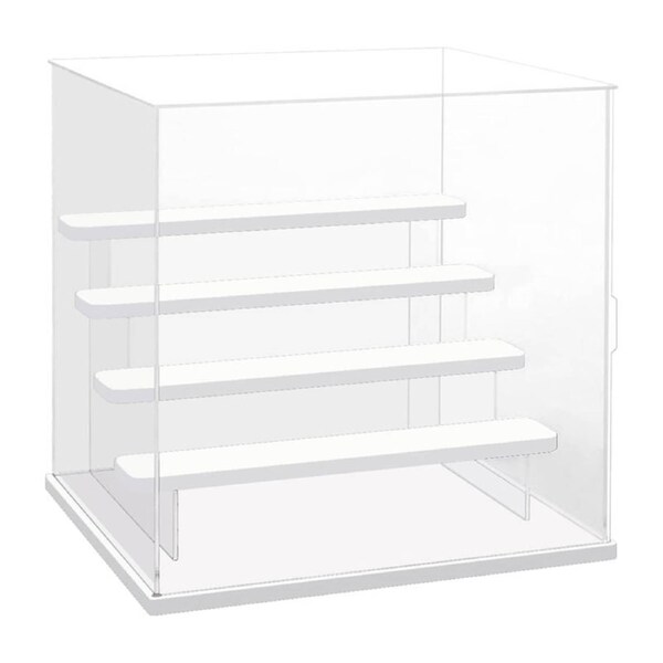 Nevenka Clear Acrylic Display Case 4 Tier with Door Stand for Collectibles Mini Figures
