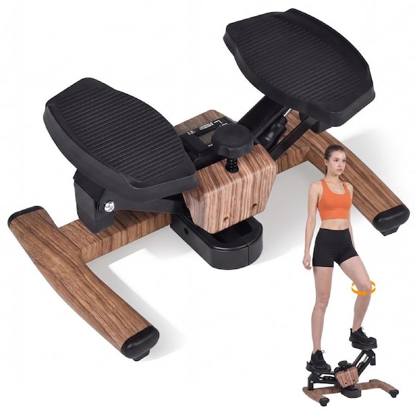 Advwin Mini Stepper Exercise Machine with LCD Monitor, Hydraulic Stair Stepper for Home Workout, Max 100kg Capacity