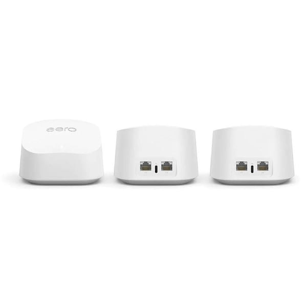 Eero 6+ Mesh Dual Band Wi-Fi 6 Smart Home Hub 3 Pack - White White