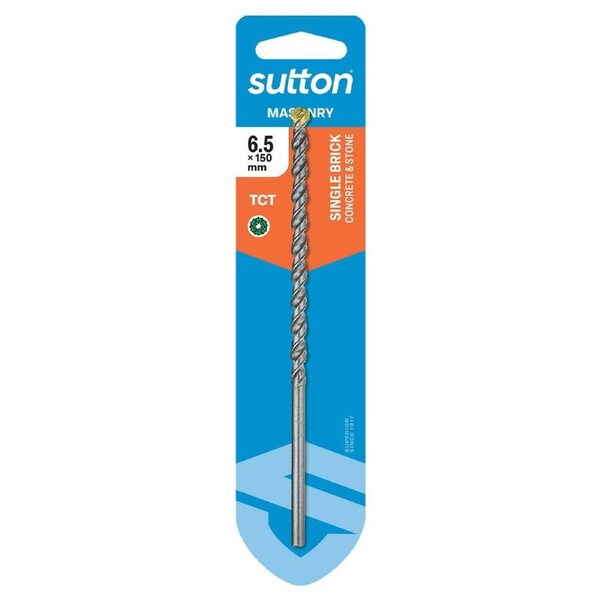 Sutton Tools Masonry Drill Bit - 6.5 x 150mm - Carbide Tip - Aggressive Drilling
