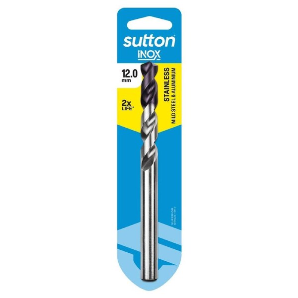 Sutton Tools Jobber Drill Bit - 12mm - M2 HSS - Stainless Steel