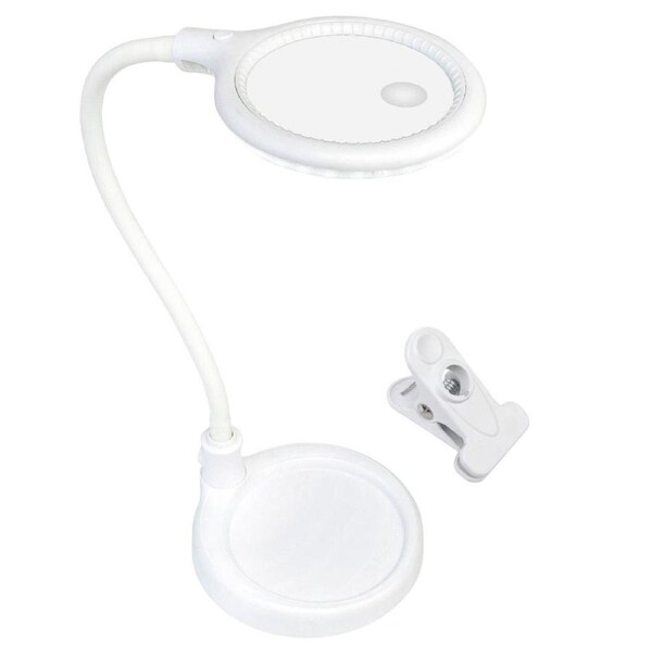 Brilliant White Magoo Magnifier Desk Lamp - 3X 12X Magnification - 145mm x 570mm