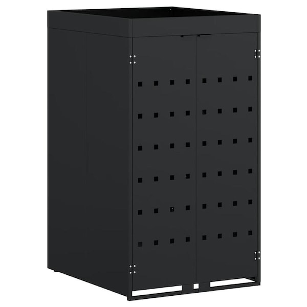 Wheelie Bin Storage with Planter Roof for Single 240L Bin Black vidaXL