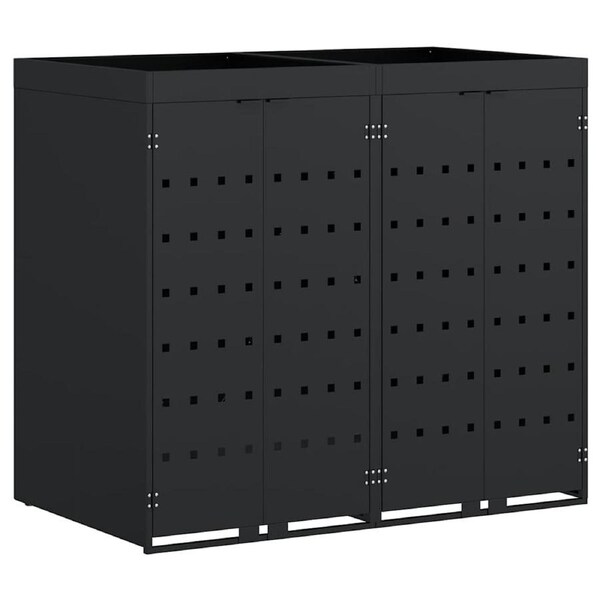 Wheelie Bin Storage for 2 Bins Black 136 x 77,5 x 121,5 cm vidaXL