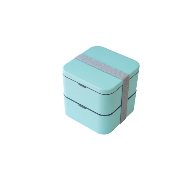 Cuisena Square 2 Layer Bento Box - Aqua