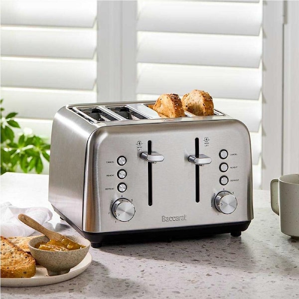 The Toasty Slice 4 Slice Toaster Stainless Steel 28.5X29.0X19.3cm Baccarat