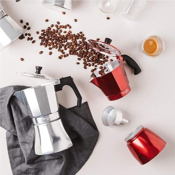 Barista Italico 6 Cup Espresso Maker Red Baccarat