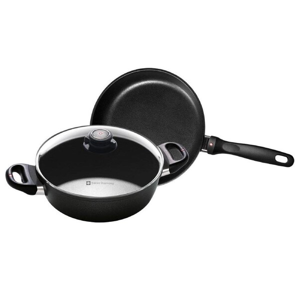 Swiss Diamond XD Nonstick Casserole and Fry Pan Set 47cmX28.4cm