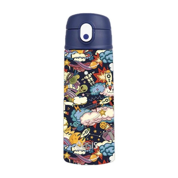 Oasis Stainless Steel Double Wall Insulated Kids Drink Bottle with Sipper Straw 550ml