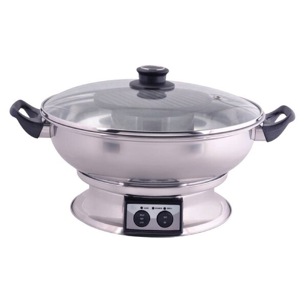 1350W Teppanyaki Steam Boat Electric Hot Pot 42X22X33cm Maxim
