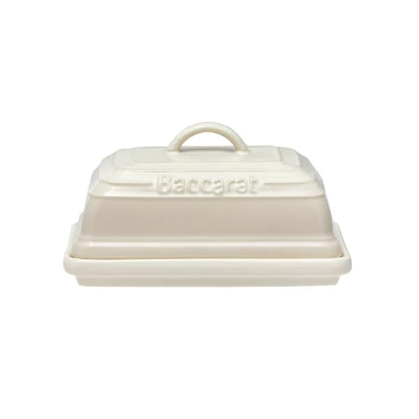 Baccarat Le Connoisseur Stoneware Butter Dish 16cm - Cream