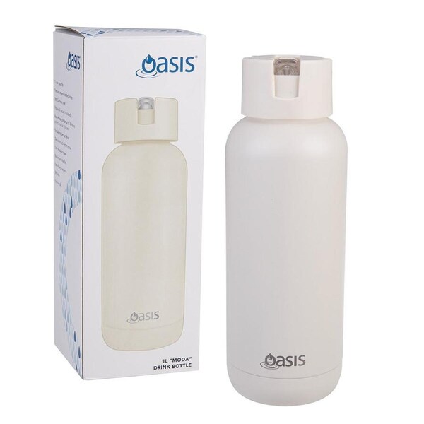 Oasis Moda Triple Wall Insulated Drink Bottle 1L - Alabaster