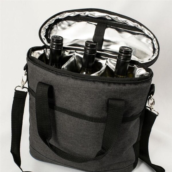 Deluxe Bottle Carrier Charcoal 10X30X35cm Karlstert