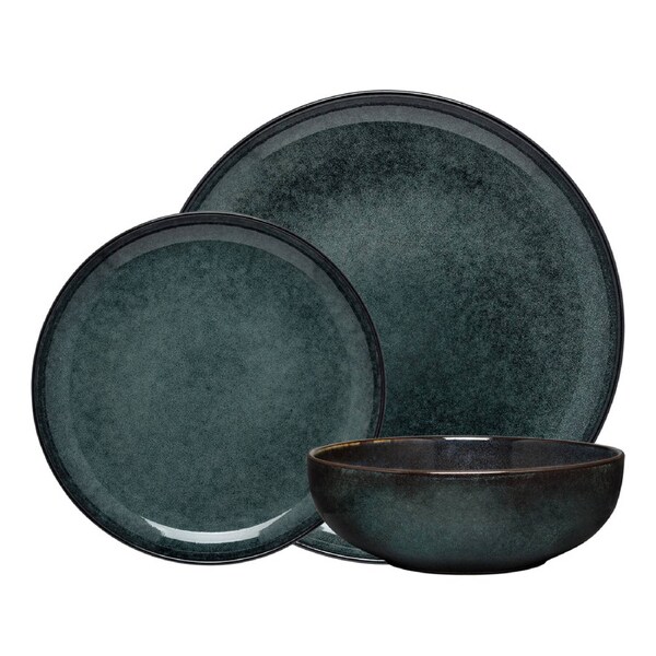 Element 12 Piece Dinner Set Raven 26.5X26.5X2.5cm Ecology