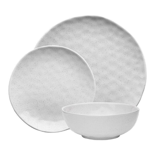 Speckle 12 Piece Stoneware Dinner Set Milk 27X27X3cm Ecology