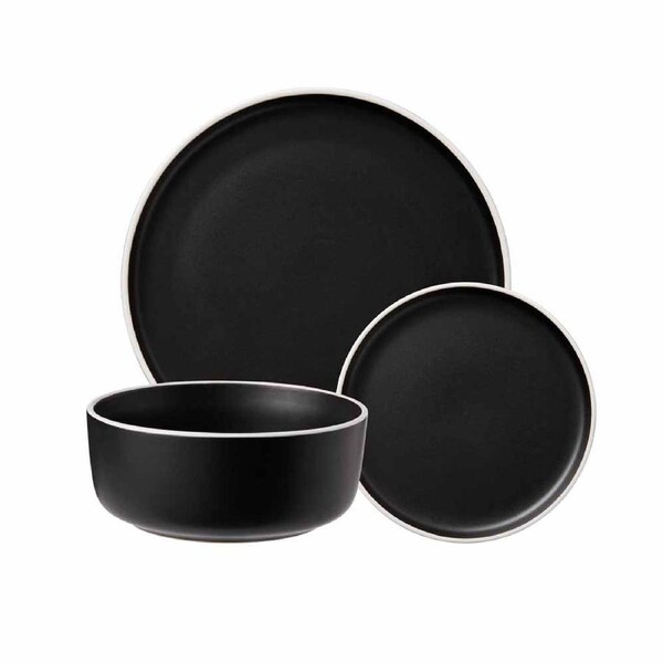 Alex Liddy Caviar 12 Piece Dinner Set - Black
