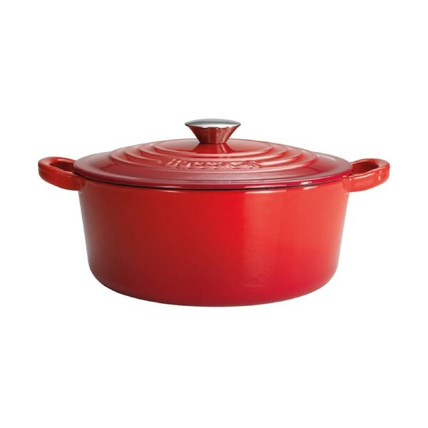 Le Connoisseur 3.9L Round French Oven with Lid 25cm Red Baccarat